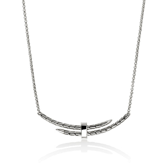 Sterling Silver Spear Pave Diamond Bar Pendant by John Hardy