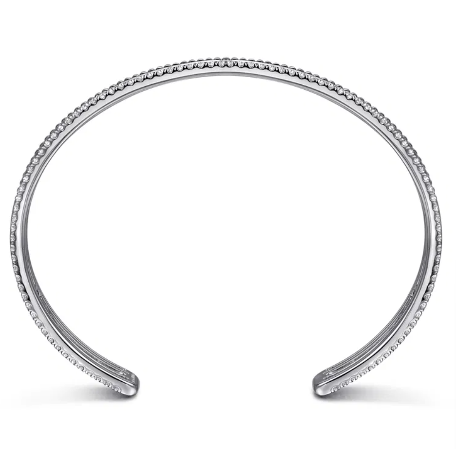 Sterling Silver Bujukan White Sapphire Multi-Row Cuff by Gabriel NY Secondary image