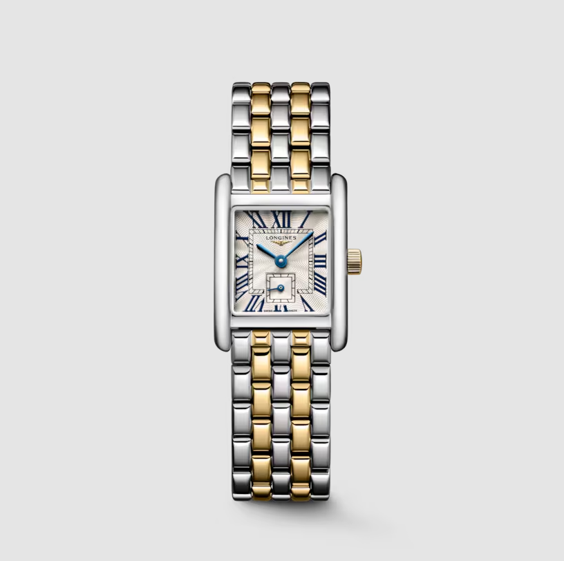 Longines Mini DolceVita Ladies Watch with Silver Flinqué Dial & 18K Crown Main image
