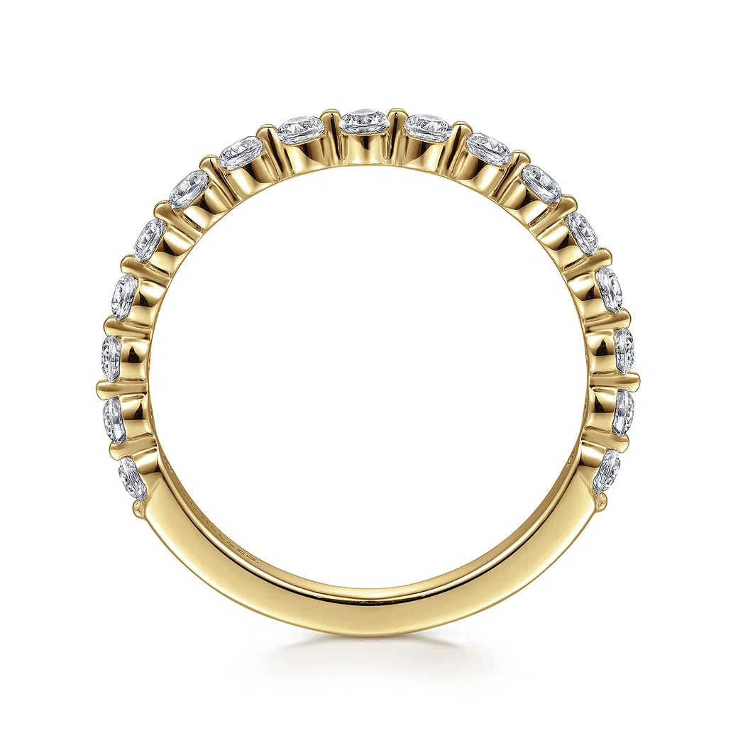 14K YG "Devinne" Single Prong 1/2cttw Diamond Anniversary Band by Gabriel NY