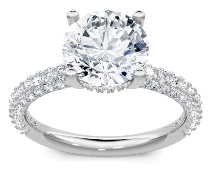 14K WG Round 5/8cttw Diamond Pave & Hidden Halo Semi-Mount by Imagine Bridal