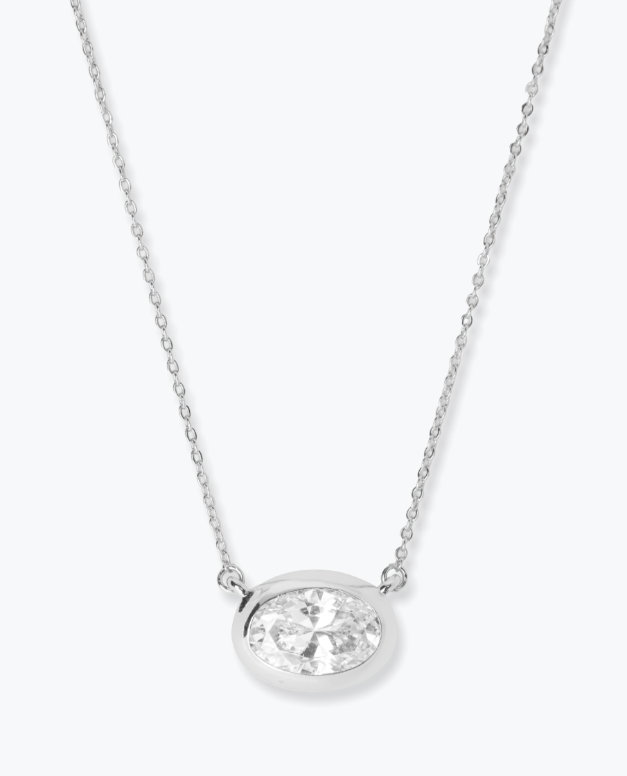 Silver Plated She's a Boss Pendant in CZ by Melinda Maria