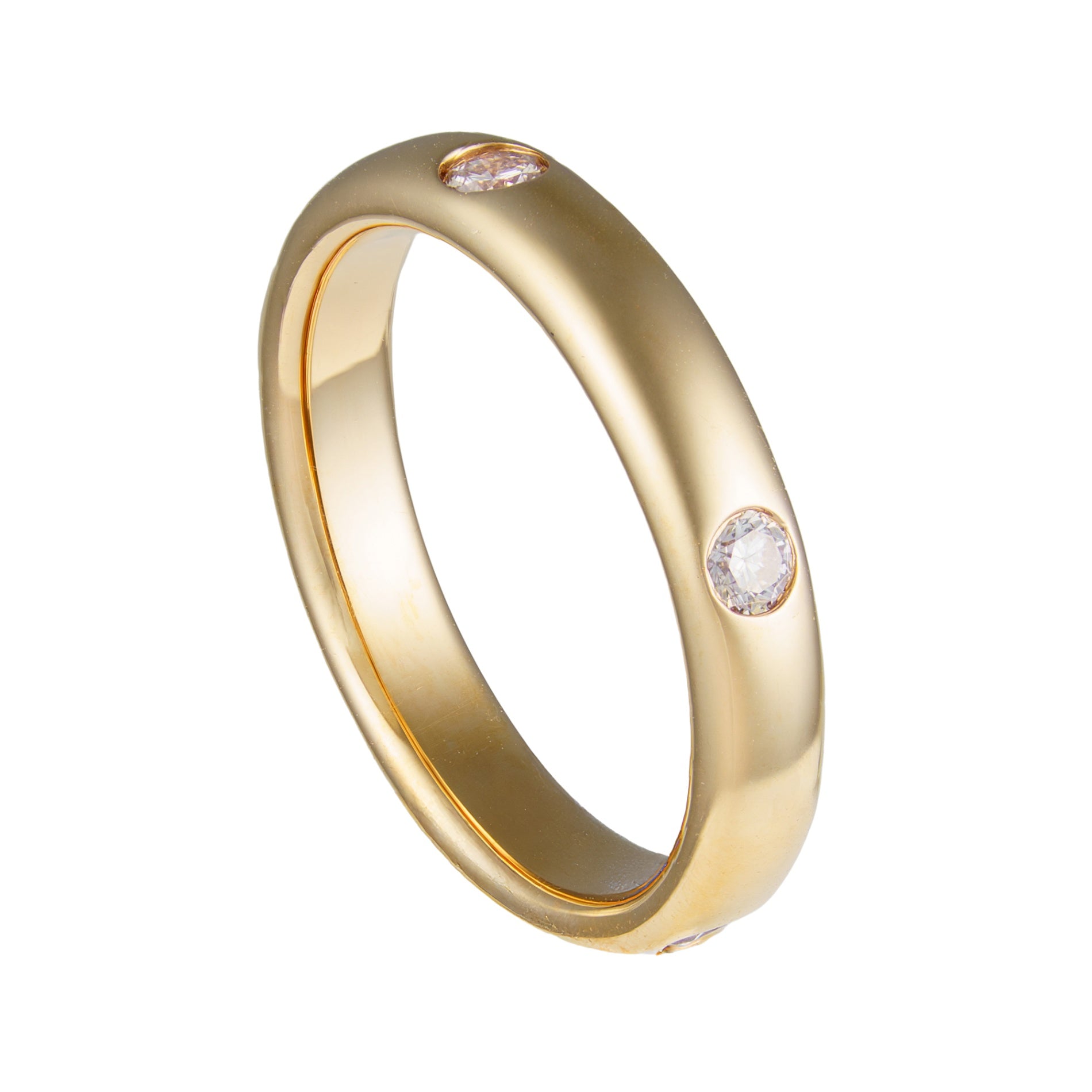 18K Rose Gold Diamond Flush Set Eternity High Polish Band
