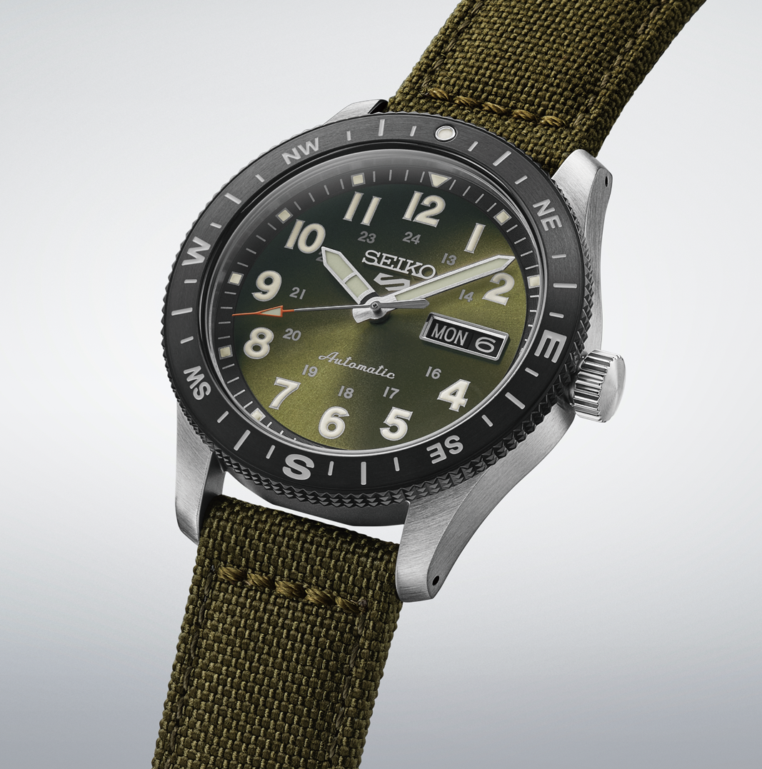Seiko 5 Sports Field Watch with Green Dial