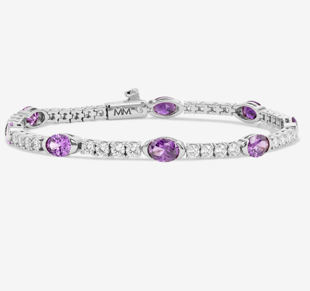 Silver Plated Maven Tennis Bracelet in Lavender CZ by Melinda Maria Main image