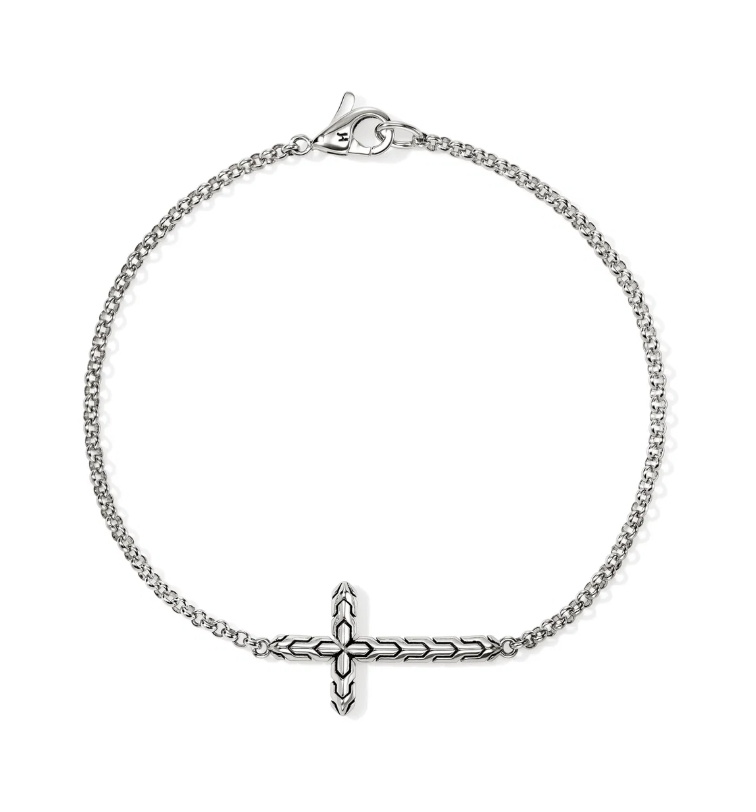 Sterling Silver 2mm Essentials Spiritual Cross Bracelet by John Hardy