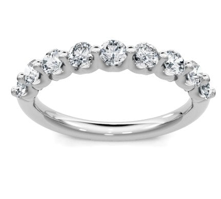 14K WG 1cttw Diamond Shared Prong Wedding Band by Imagine Bridal Main image