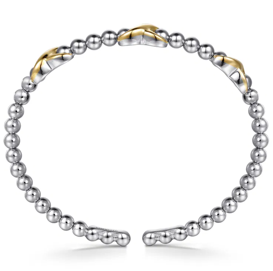 Sterling Silver/14K Bujukan X Station Bangle by Gabriel NY