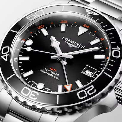 Longines HydroConquest GMT 41mm Watch with Black Dial