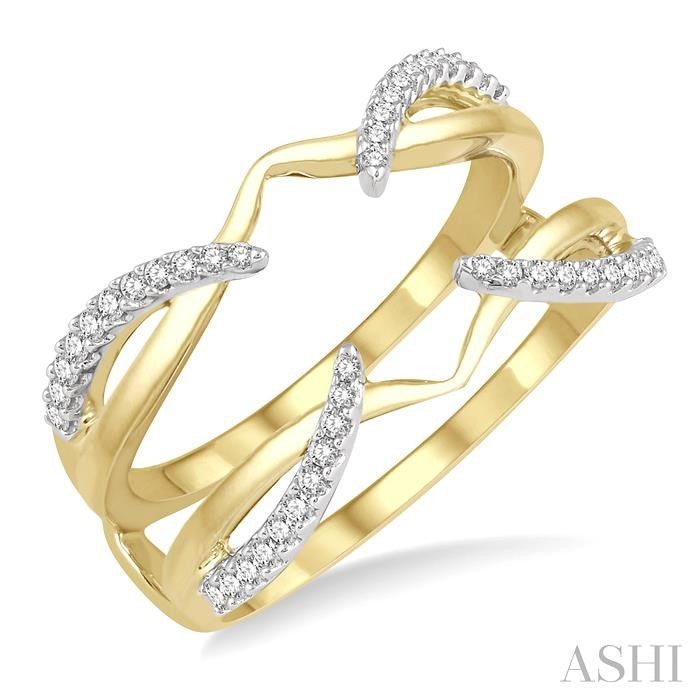 14K Two-Tone 1/4cttw Diamond Claw Insert Ring