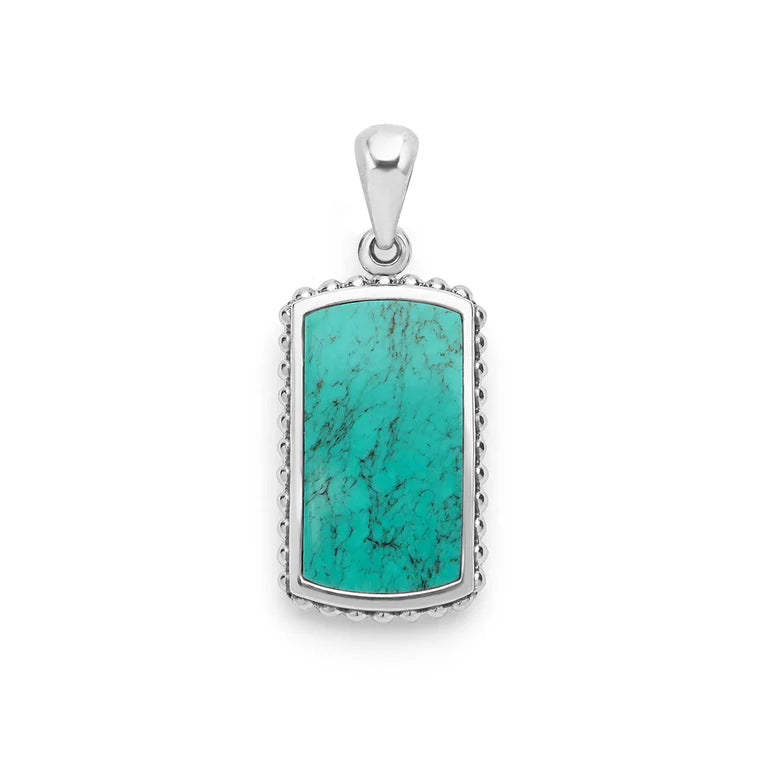 Sterling Silver Men's Anthem Turquoise ID Tag Amulet by LAGOS
