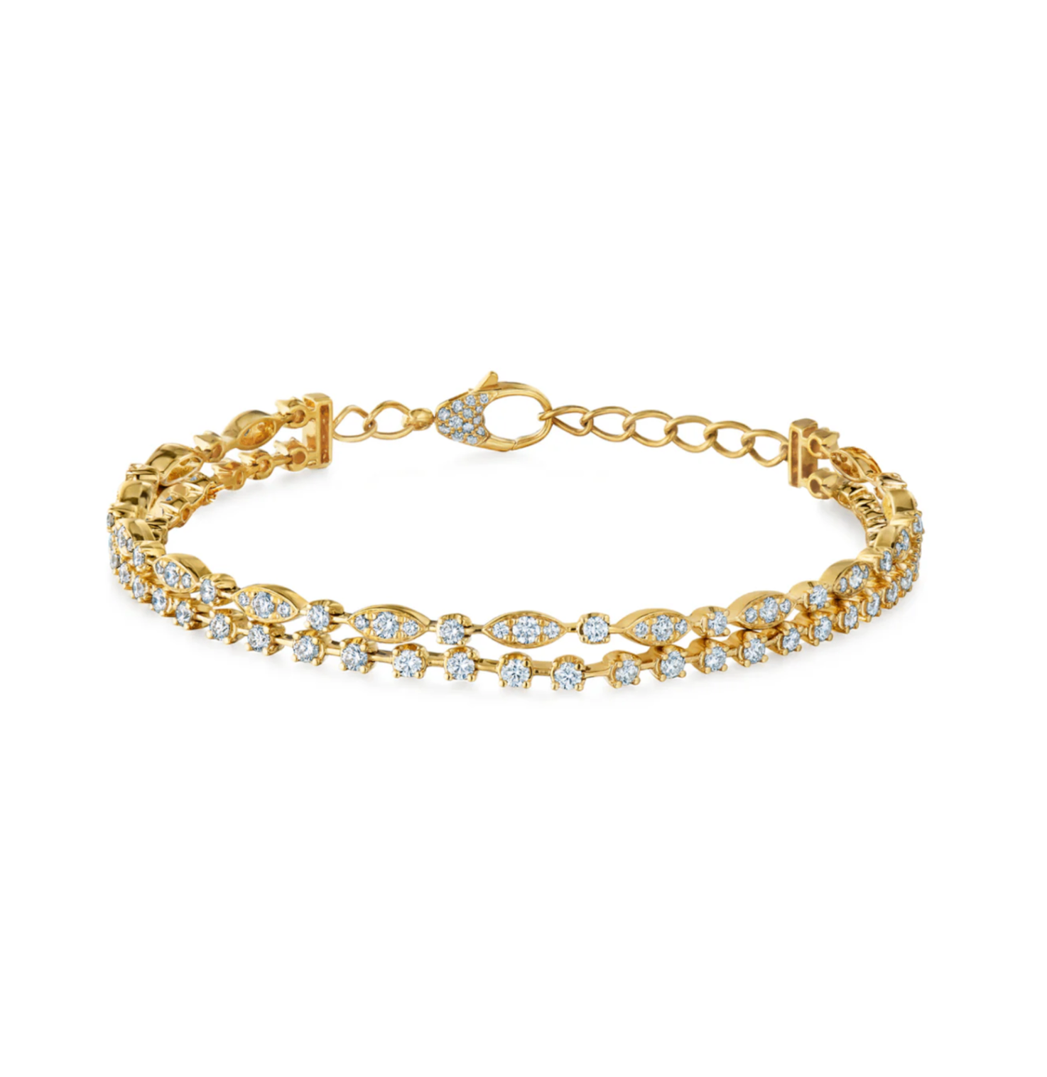 18K Yellow Gold Diamond Starry Night Double Line Bracelet by KWIAT