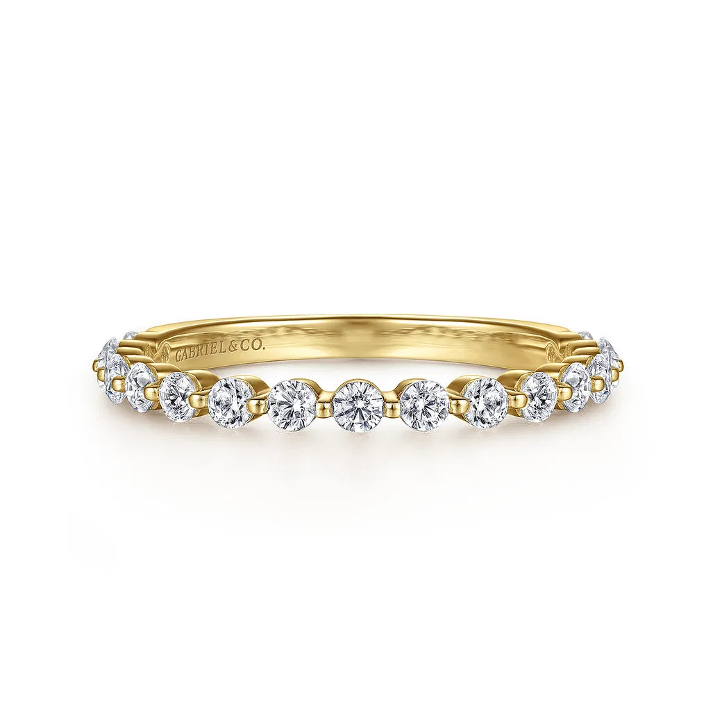 14K YG "Devinne" Single Prong 1/2cttw Diamond Anniversary Band by Gabriel NY