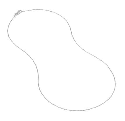 18" 14k Wg 0.9mm Tight Cable Chain w/ Lobster Clasp