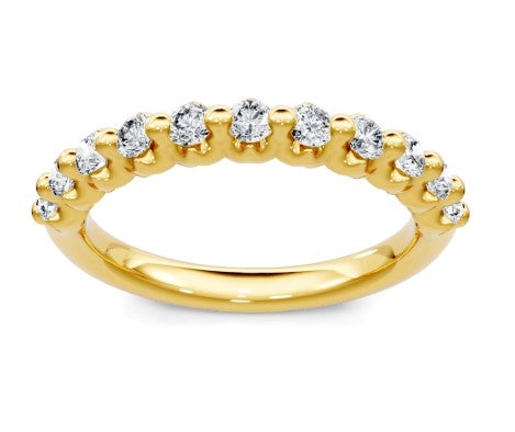 14K YG 1/2cttw Diamond Shared Prong Wedding Band by Imagine Bridal