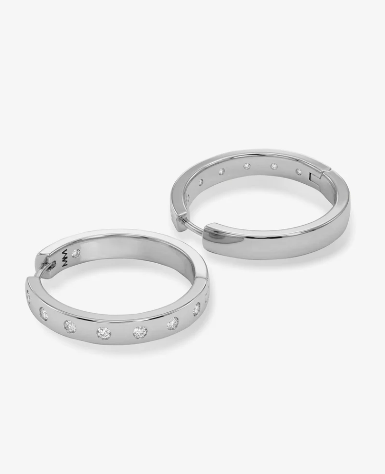 Silver Plated Ashley Reversible 1" Hoops by Melinda Maria