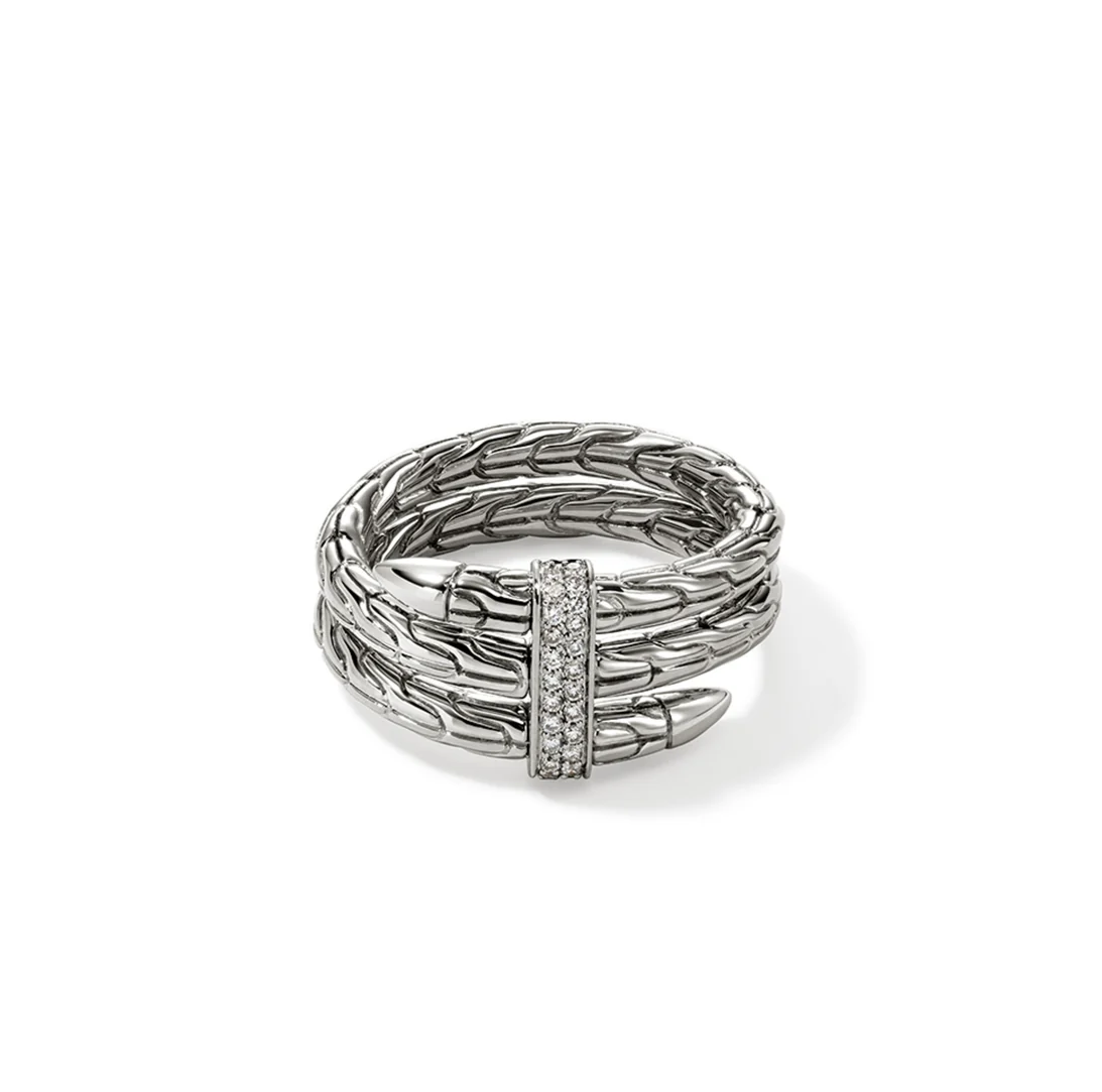 Sterling Silver Spear Diamond Double Wrap Ring by John Hardy Secondary image