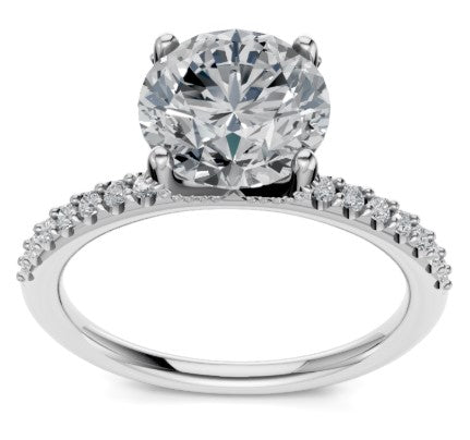 14K WG Round 1/4cttw Diamond Line Semi-Mount w Diamond Head Prongs by Imagine Bridal Secondary image
