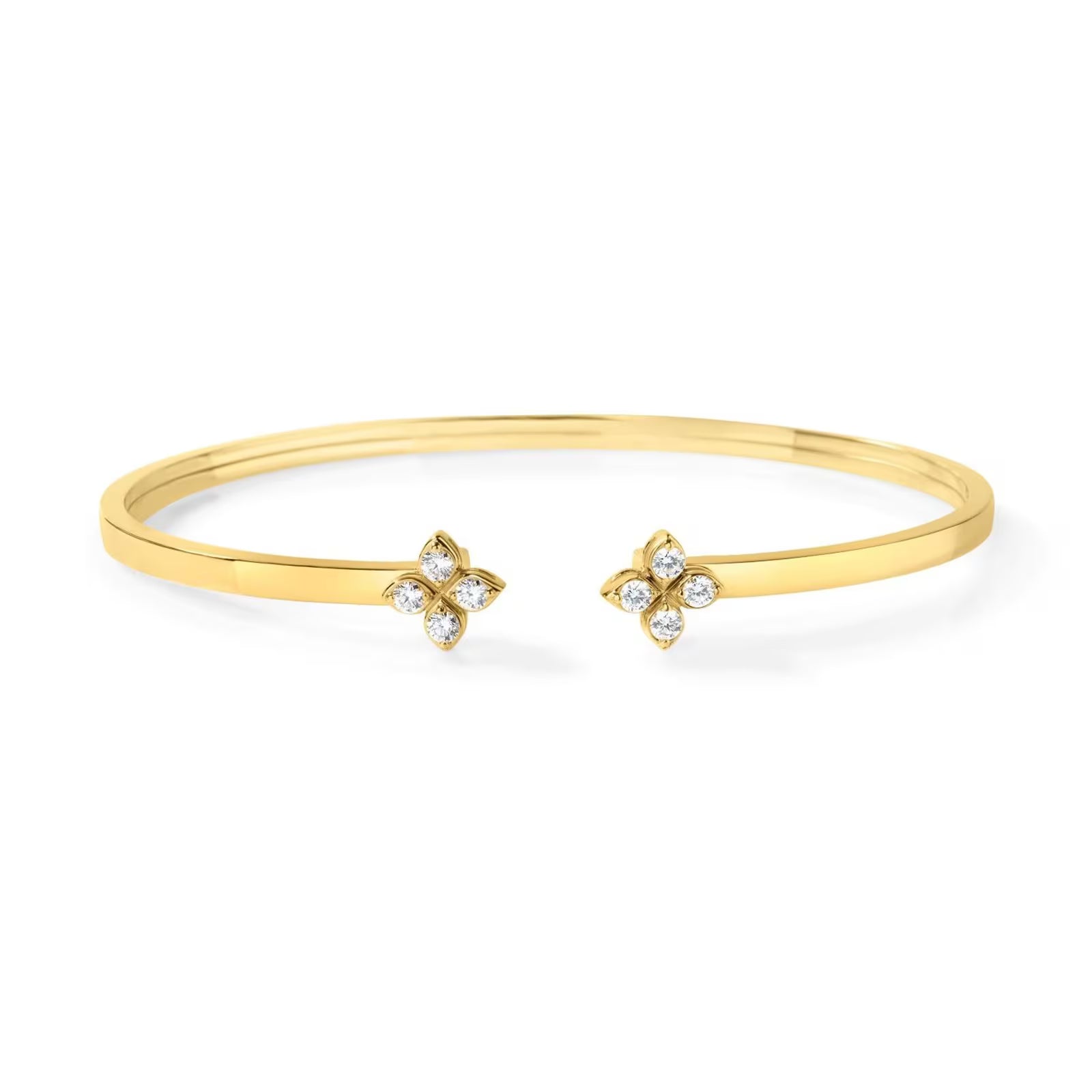 18K Yellow Gold Love in Verona Diamond Open Bangle by Roberto Coin Main image