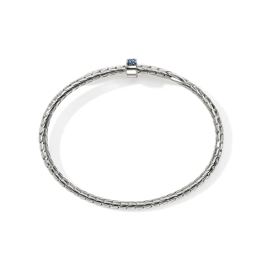 Sterling Silver Spear Flex 4mm Blue Sapphire Bangle by John Hardy