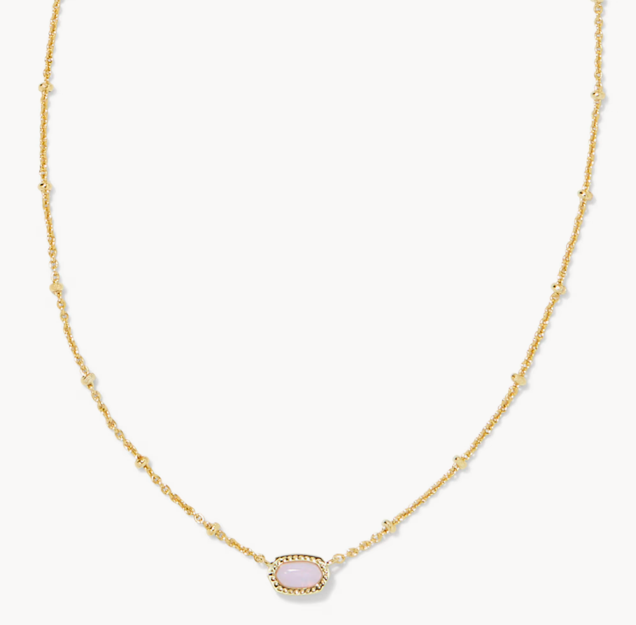 Gold Plated Mini Elisa & Amelia Chain Necklace Gift Set in Pink Opalite Crystal by Kendra Scott Main image
