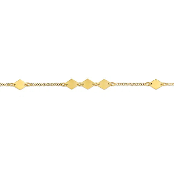 14K Yellow Gold Rhombus Stations Bracelet by Gabriel NY Secondary image