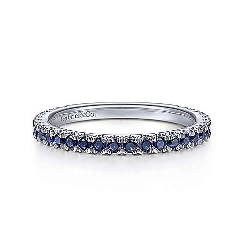 14K WG Sapphire A Quality Stackable Ring by Gabriel Main image