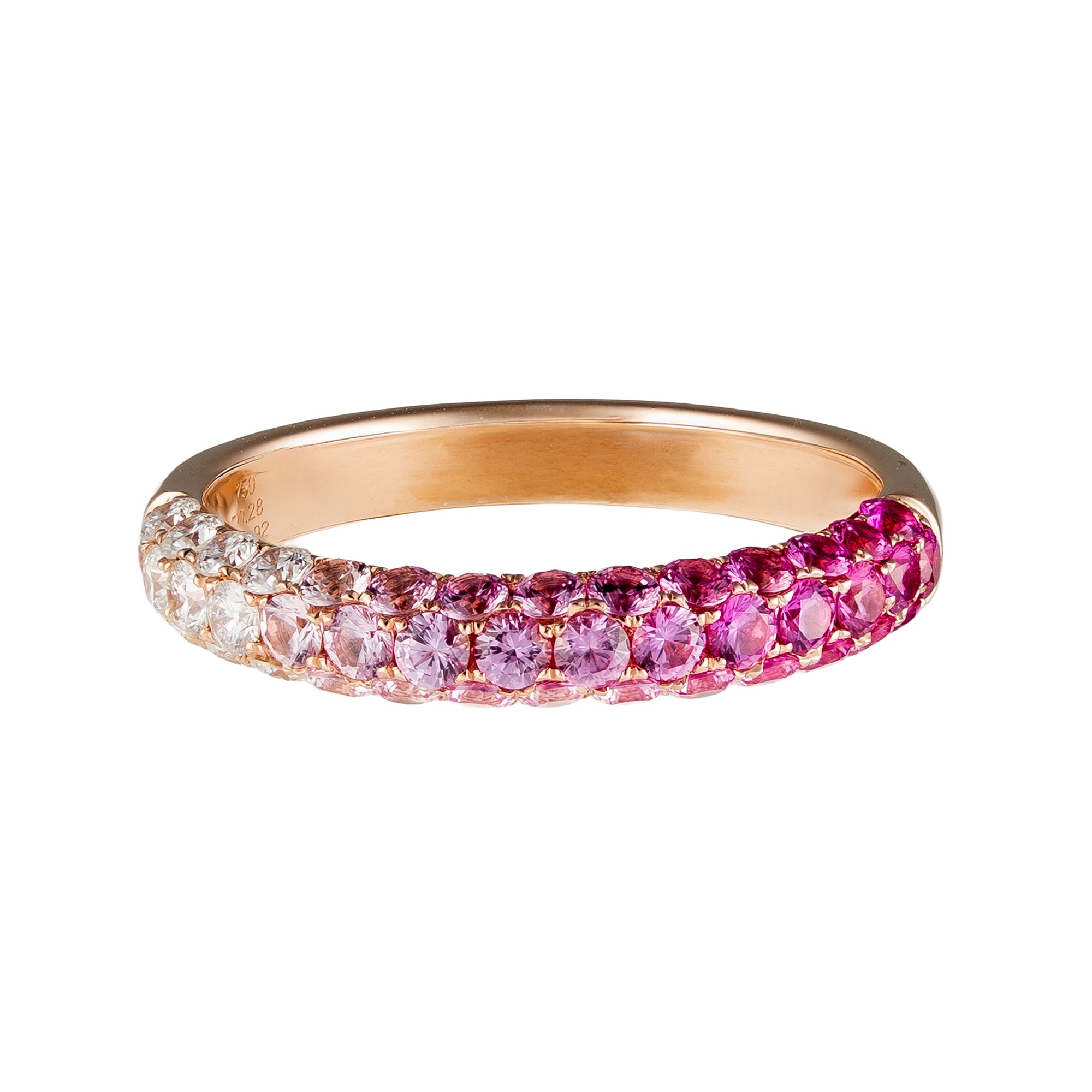 18K Rose Gold Ombre Pink Sapphire & Diamond Band by David Kord Main image