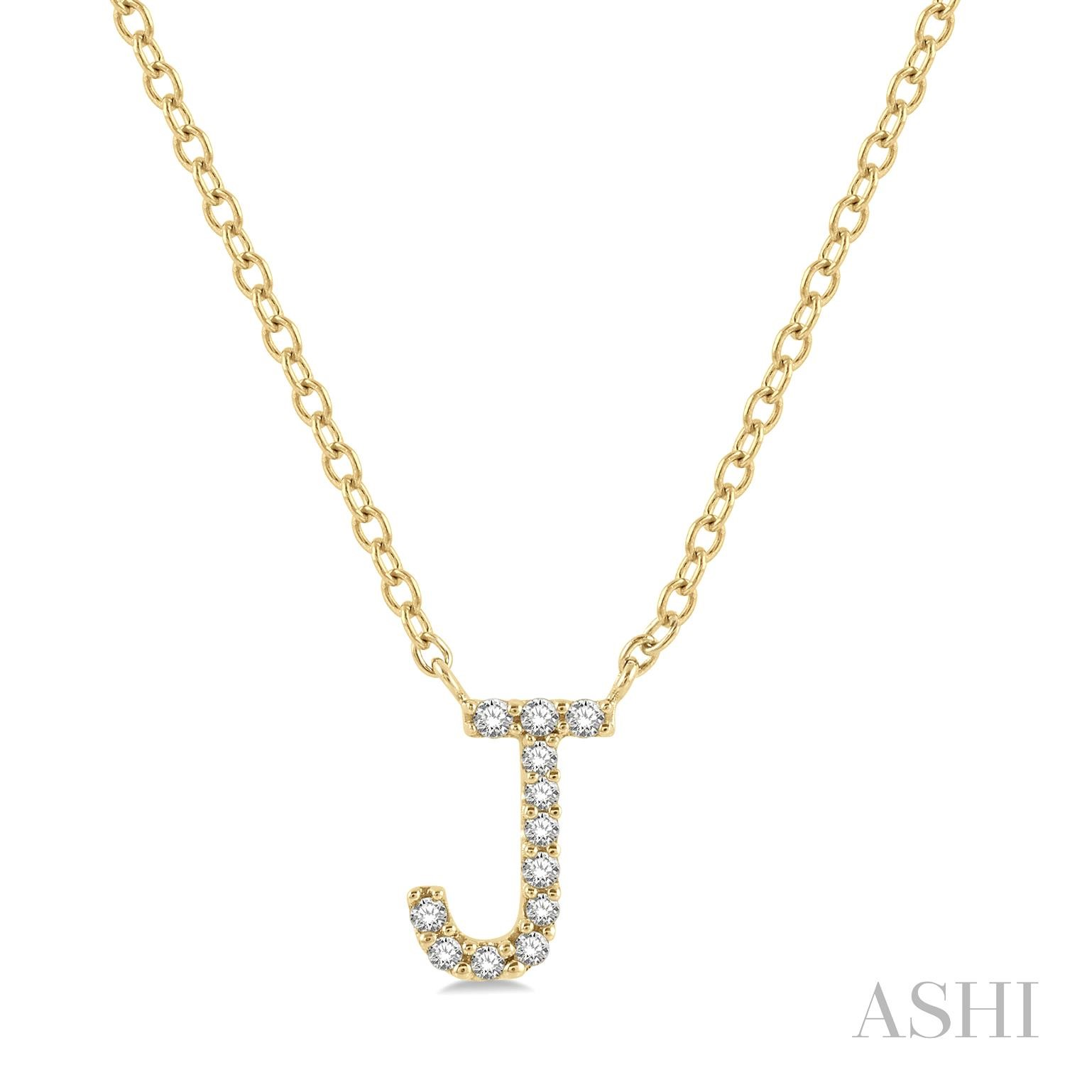 10k Yg 0.05ctw Diamond Initial 'J' Pendant Necklace Main image