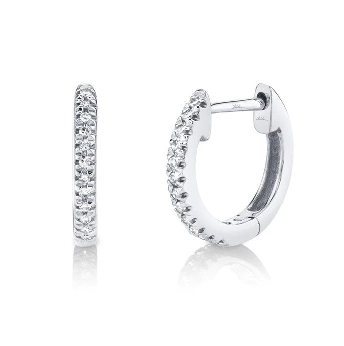14K WG Diamond Huggie Earrings