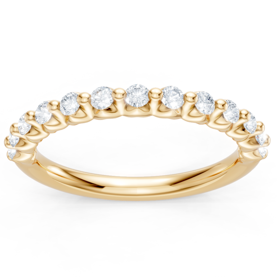 14K YG 1/2cttw Diamond Shared Prong Wedding Band by Imagine Bridal