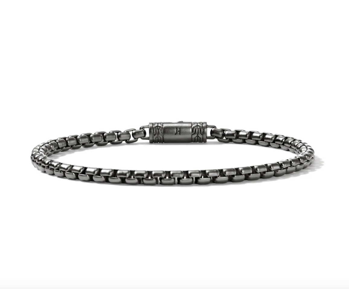 Sterling Silver 3.7mm Box Chain Bracelet with Matte Black Rhodium by John Hardy Main image