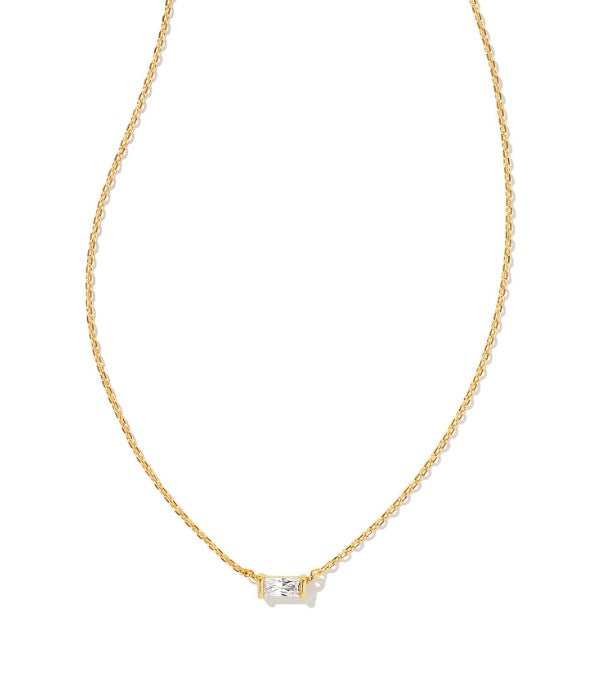 Juliette Pendant Necklace Gold White Crystal (Plated over brass) by Kendra Scott Main image