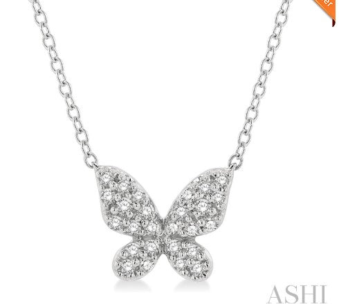 10K WG .15cttw Dia Butterfly Petite Necklace Main image