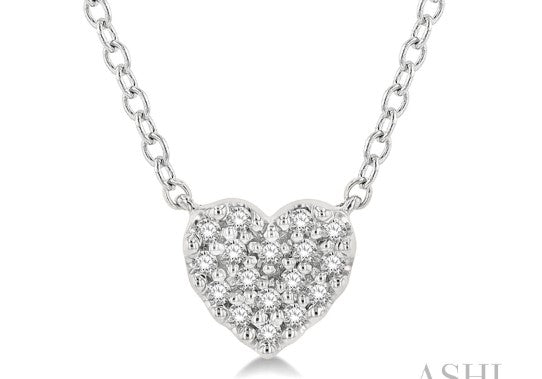 10K WG .10cttw Dia Petite Heart Pendant Main image