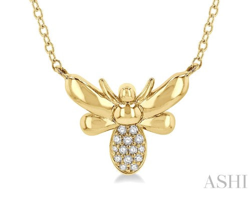 10K YG 1/20cttw Dia Bumble Bee Petite Pendant