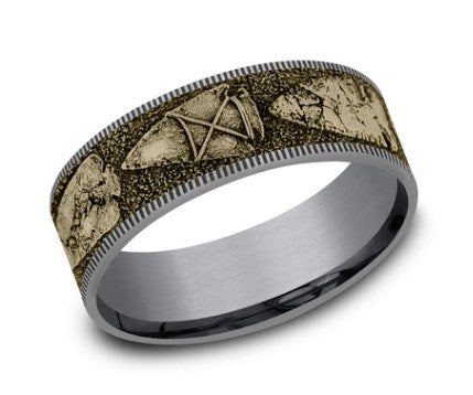 14KY/ Tantalum The Arrowhead with Arrowhead Center and Thin Edges 7.5mm Band by Brook and Branch