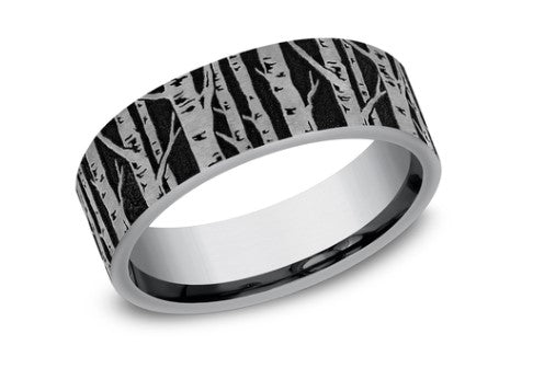 Tantalum The Maple 7mm Birch Tree Design Band By Brook and Branch
