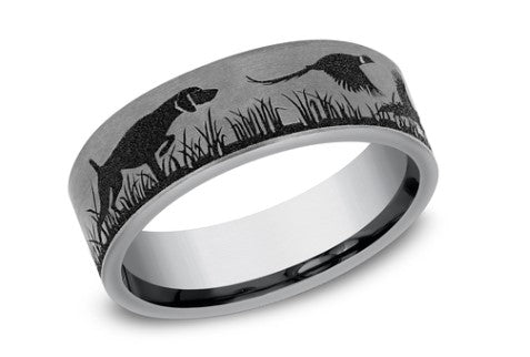 Tantalum The Pointer 7mm Flat Pointer and Pheasant Design Band by Brook and Branch Main image