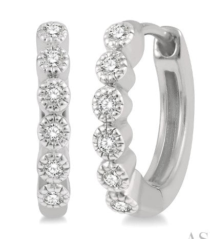 10K WG .10CTTW DIAMOND HUGGIE EARRING