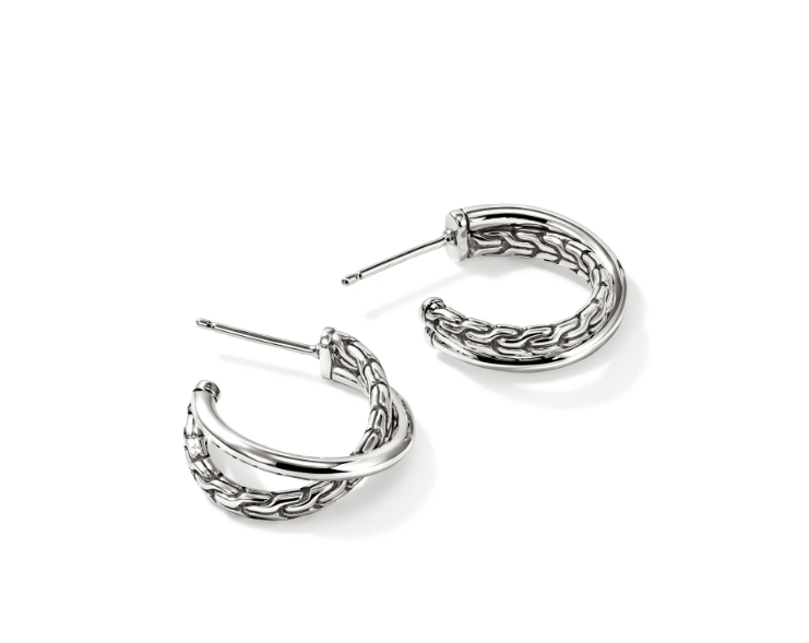 Sterling Silver Essential Crossover Hoops by John Hardy Secondary image