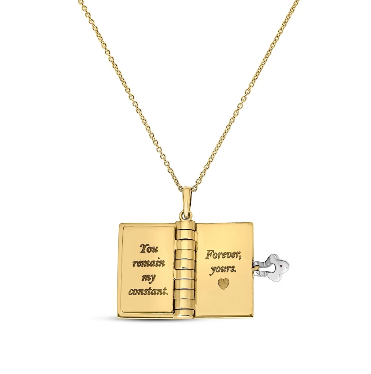 18K Two-Tone Love Book Necklace by Roberto Coin