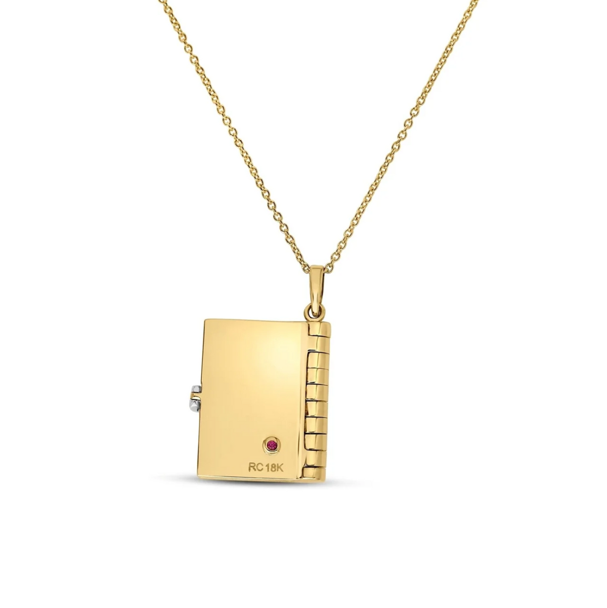 18K Two-Tone Love Book Necklace by Roberto Coin