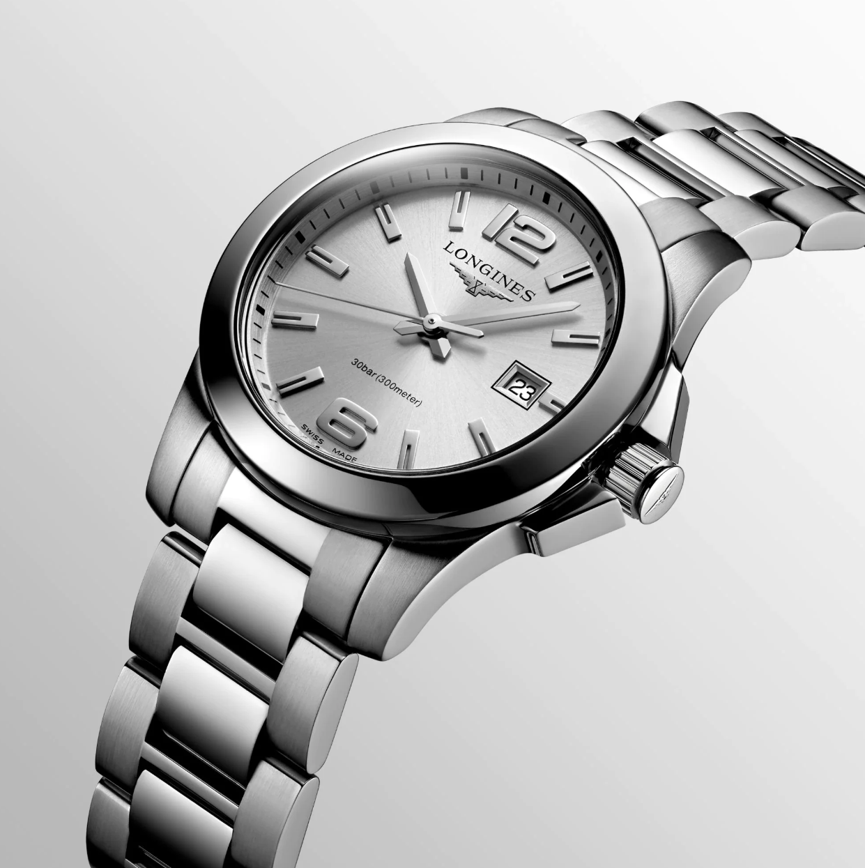 Longines Conquest Stainless Steel 29mm Ladies Watch in Sunray Silver Secondary image