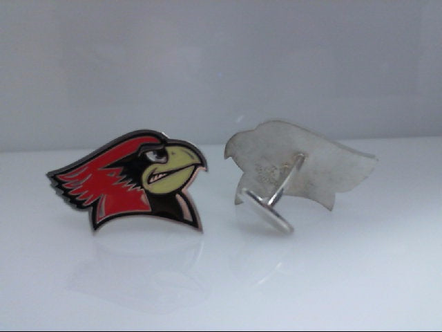 SS REDBIRD ILLINOIS STATE ENAMEL CUFFLINKS