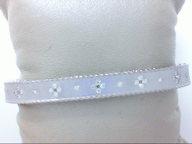 18K WG .48CTTW PRINCESS DIA SATIN BANGLE (46X56) BY ROBERTO COIN