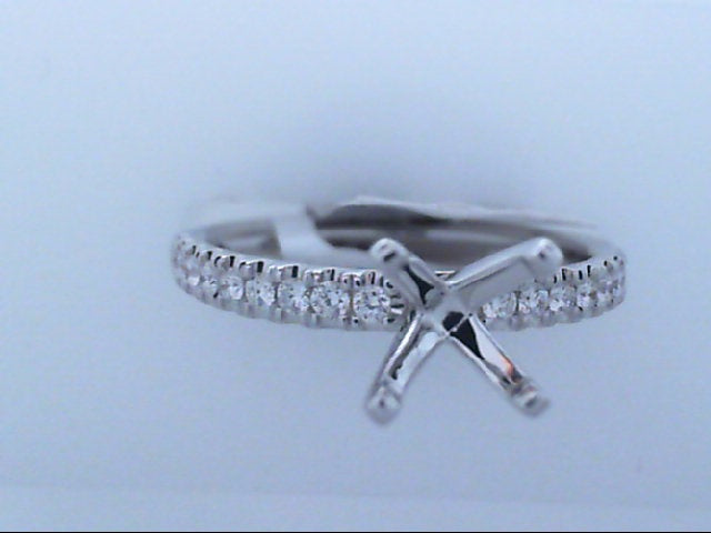 14K WG 1/4cttw Diamond Straight Line Semi-Mount Ring Main image