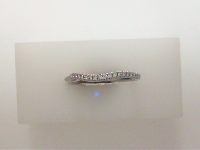 14K WG Petite Diamond Contour Curved Band