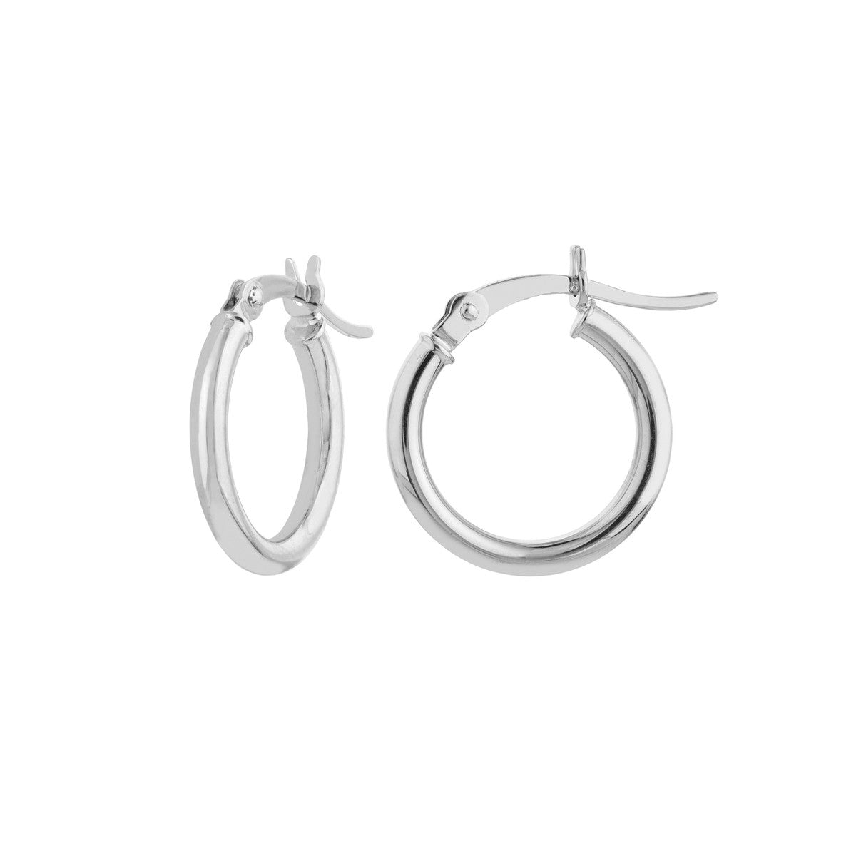 14K WG 15MM POLISHED HOOP Main image