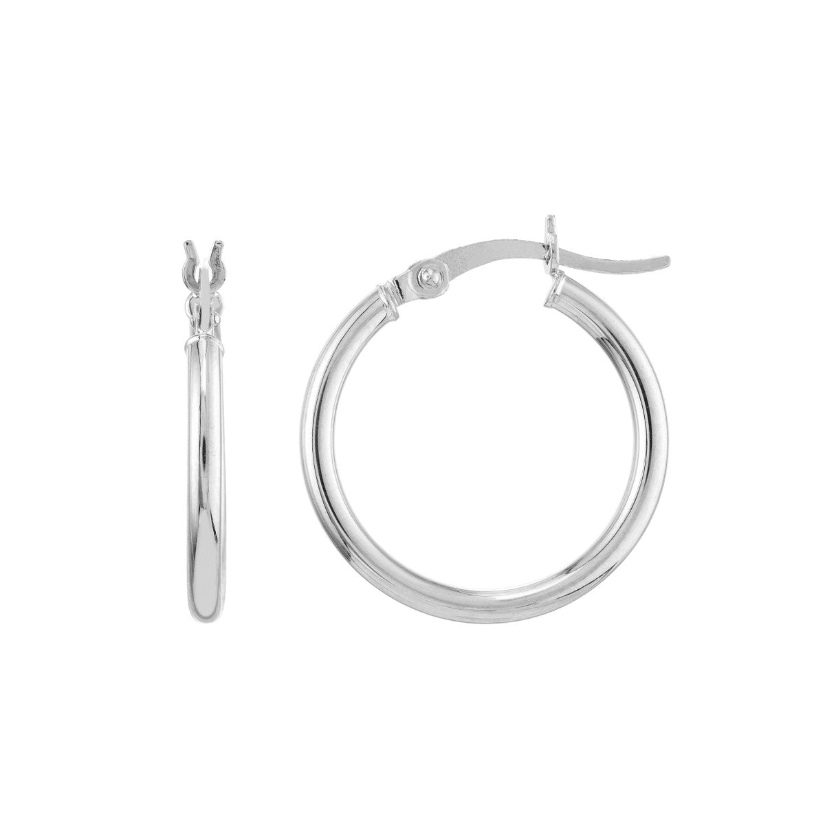 14K WG 20MM POLISHED HOOP